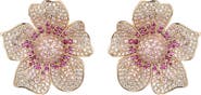 EYE CANDY LOS ANGELES CZ Flower Statement Earrings