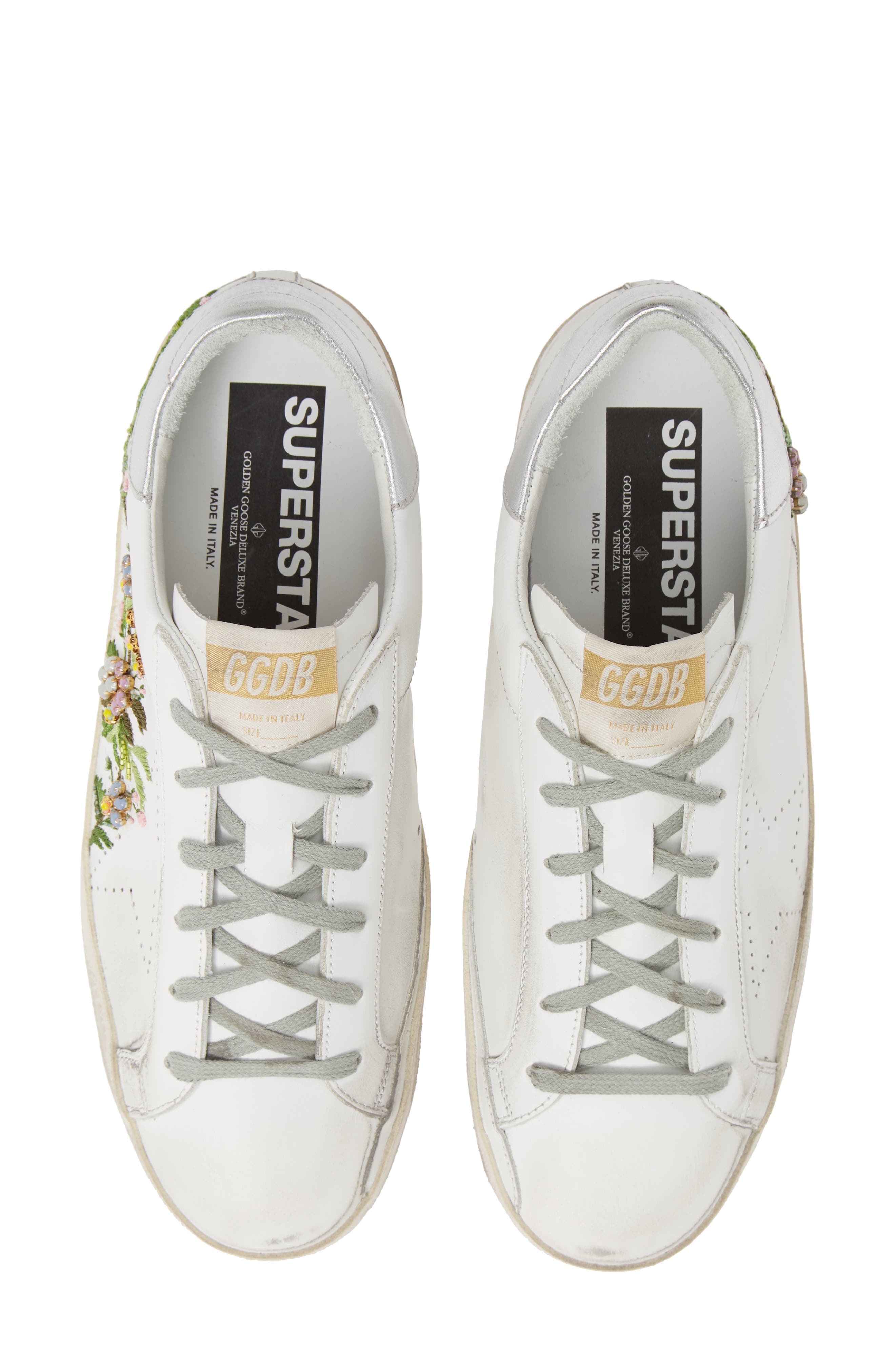 Golden Goose Superstar Embellished Floral Sneaker, Alternate, color, 