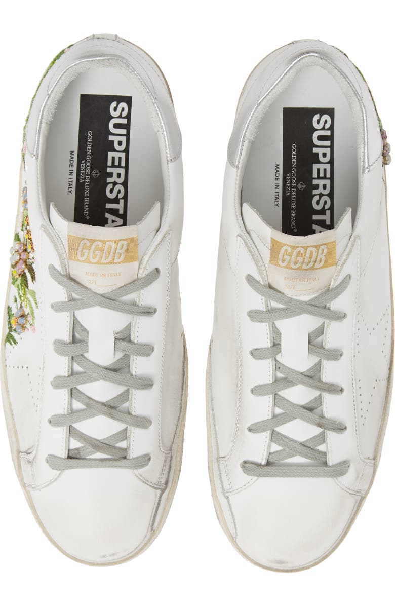 Golden Goose Superstar Embellished Floral Sneaker, Alternate, color,