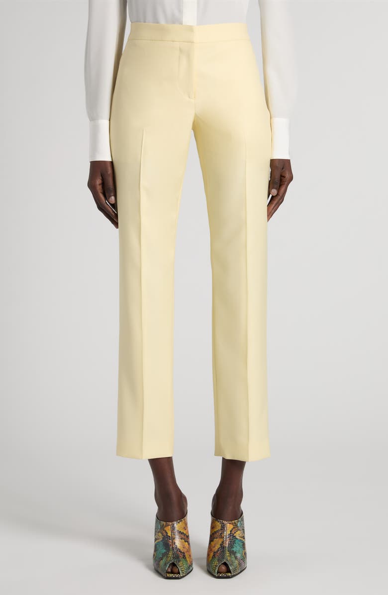 McQueen Wool Gabardine Ankle Cigarette Pants, Main, color, Sherbet