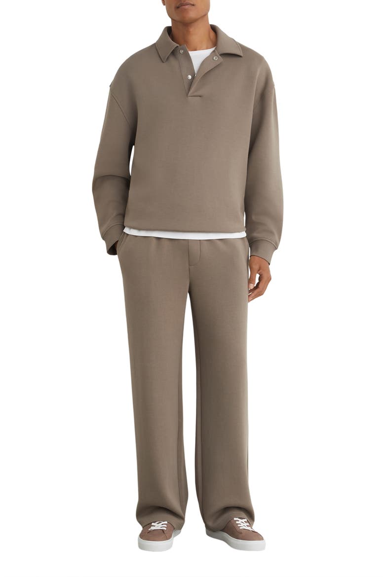 Brooks Relaxed Polo Sweatshirt, Alternate, color, MUSHROOM BROWN
