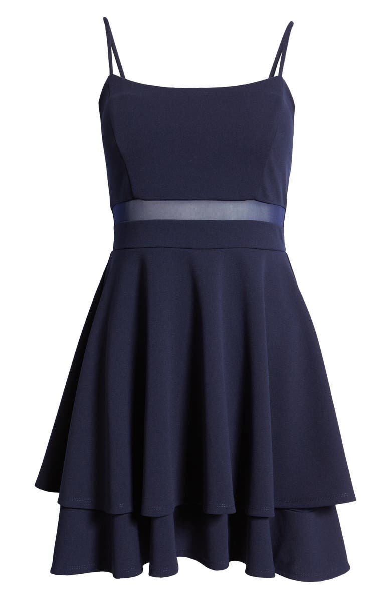 LNL Love, Nickie Lew Layered Mini Skater Dress, Alternate, color, 