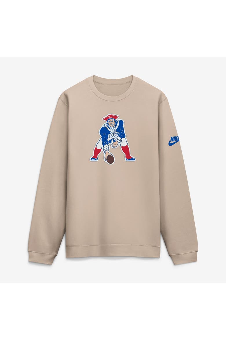 Men's Nike Sand New England Patriots I-Formation Rewind Club Crew Sweatshirt, Main, color, Sand
