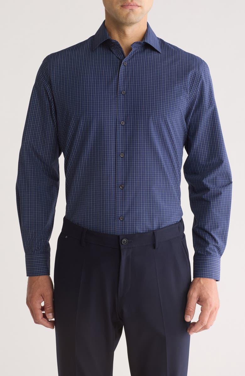 NORDSTROM RACK Plaid Check Traditional Fit Dress Shirt, Main, color, 