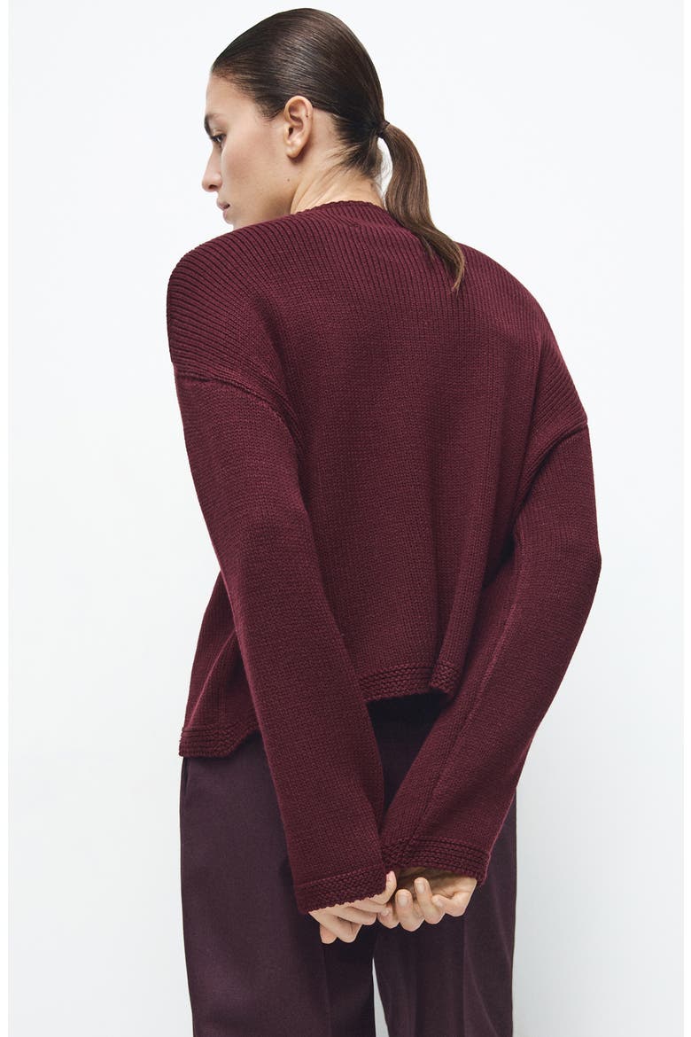 Mock Neck Sweater, Alternate, color, WINE