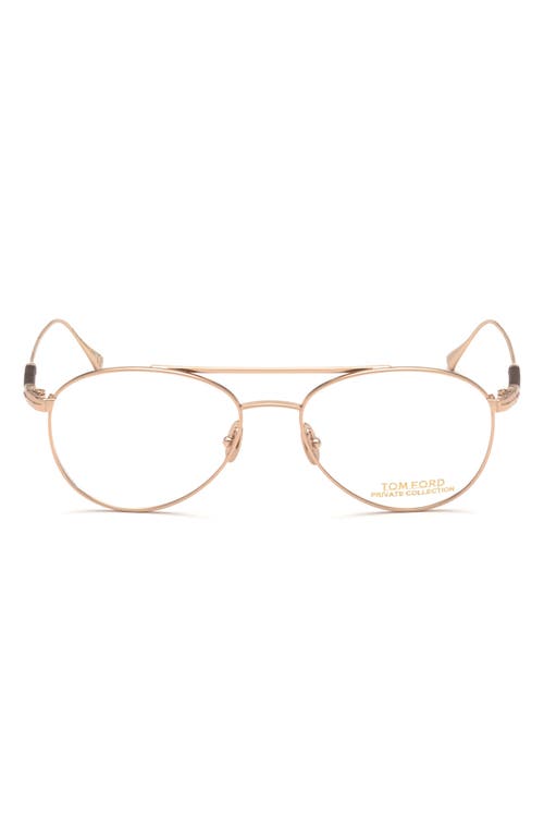 Tom Ford 54mm Pilot Optical Glasses In Rose Gold