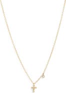 Meira T 14k Gold Diamond Cross Pendant Necklace
