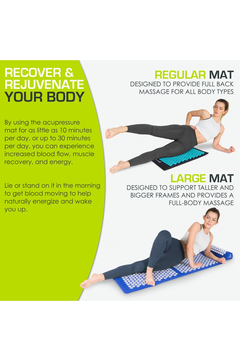 Acupressure Mat and Pillow Set, Alternate, color, Black-Aqua