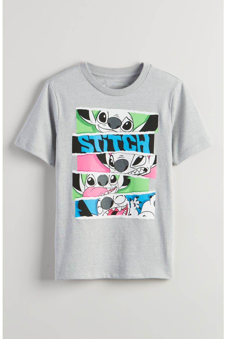 Kids' Cotton Graphic T-Shirt, Main, color, HEATHER GREY STITCH FACES