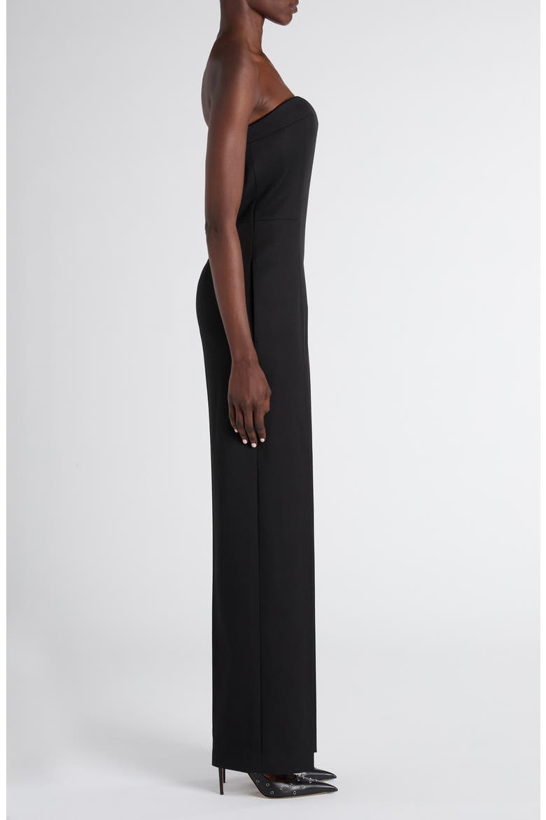 Strapless Wool Corset Jumpsuit, Alternate, color, BLACK