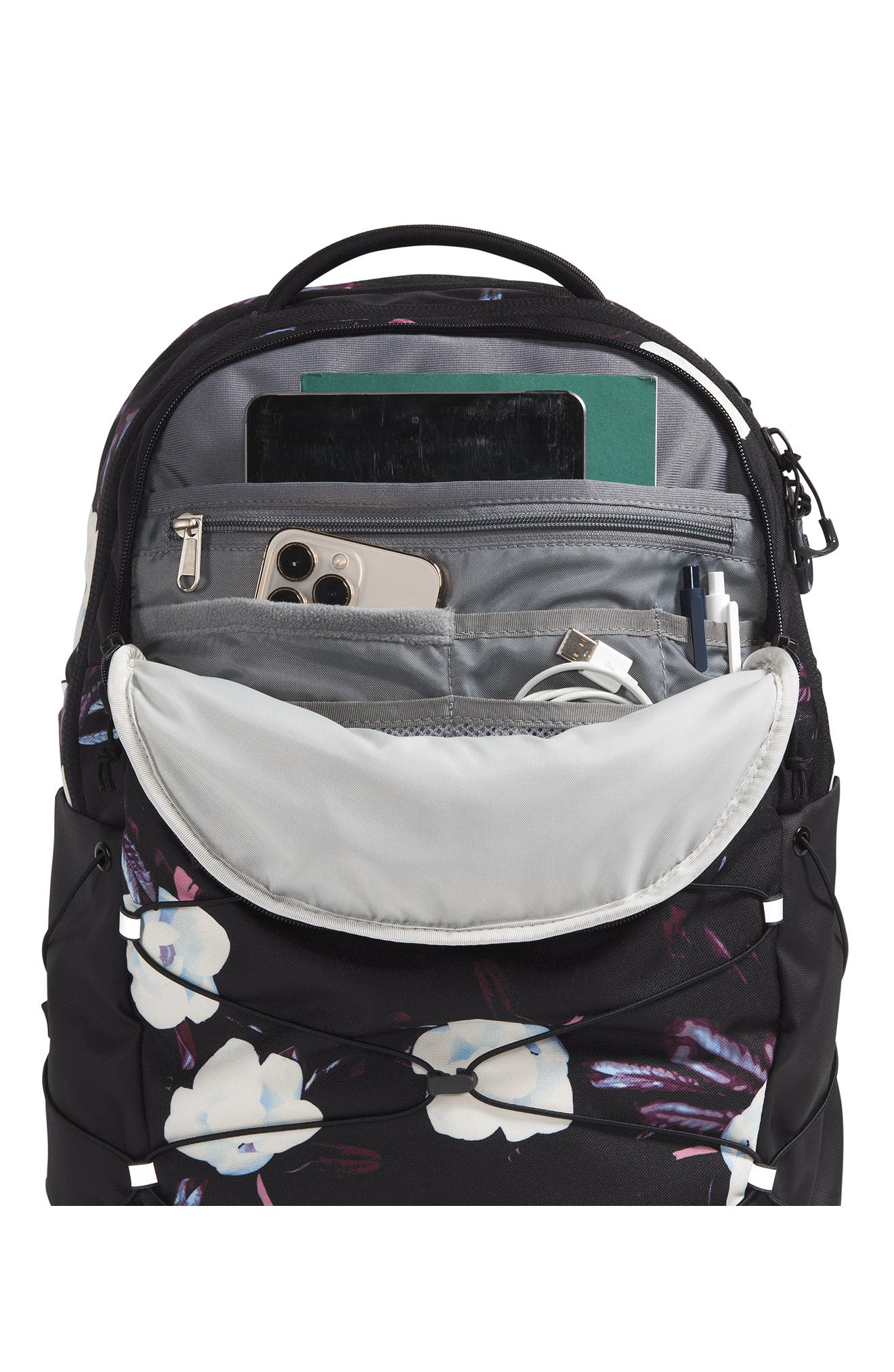 The North Face Borealis Water Repellent Backpack, Alternate, color, Tnf Black Winter Flowers Print