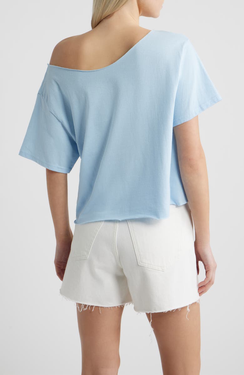 Merch Traffic Nirvana Graphic Print Off the Shoulder Cotton T-Shirt, Alternate, color, Blue