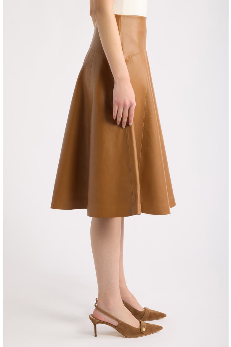 Sekana Leather Midi Skirt, Alternate, color, RUBBER