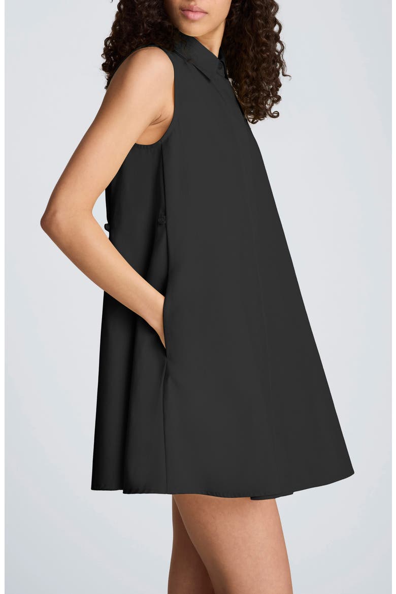 Sleeveless Trapeze Mini Shirtdress, Alternate, color, BLACK