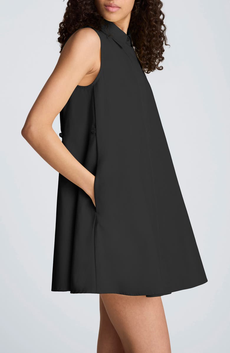 Kenneth Cole Sleeveless Trapeze Mini Shirtdress, Alternate, color, Black