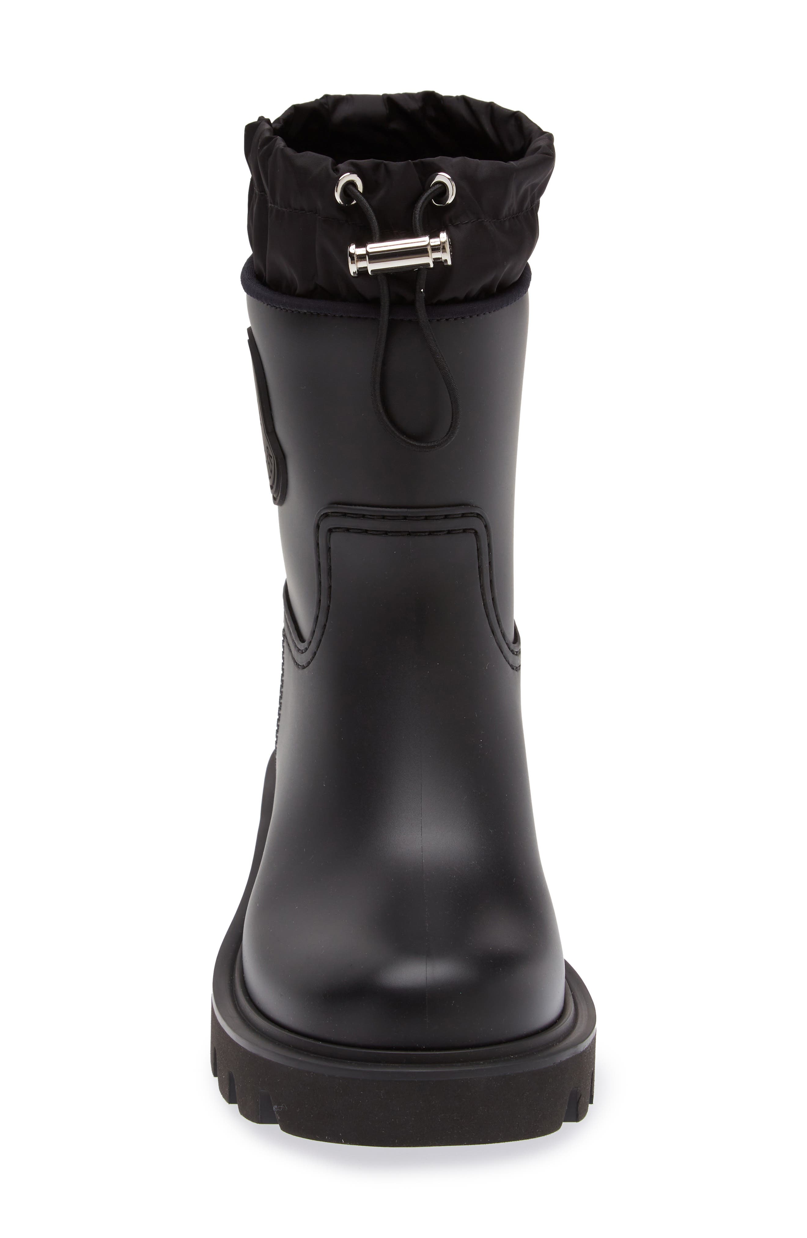 Moncler Kickstream Waterproof Rain Boot, Alternate, color, Black