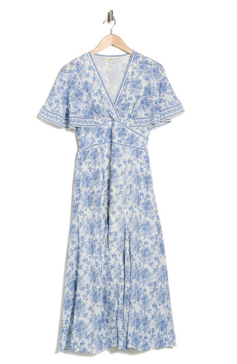 Flutter Sleeve Empire Waist Maxi Dress