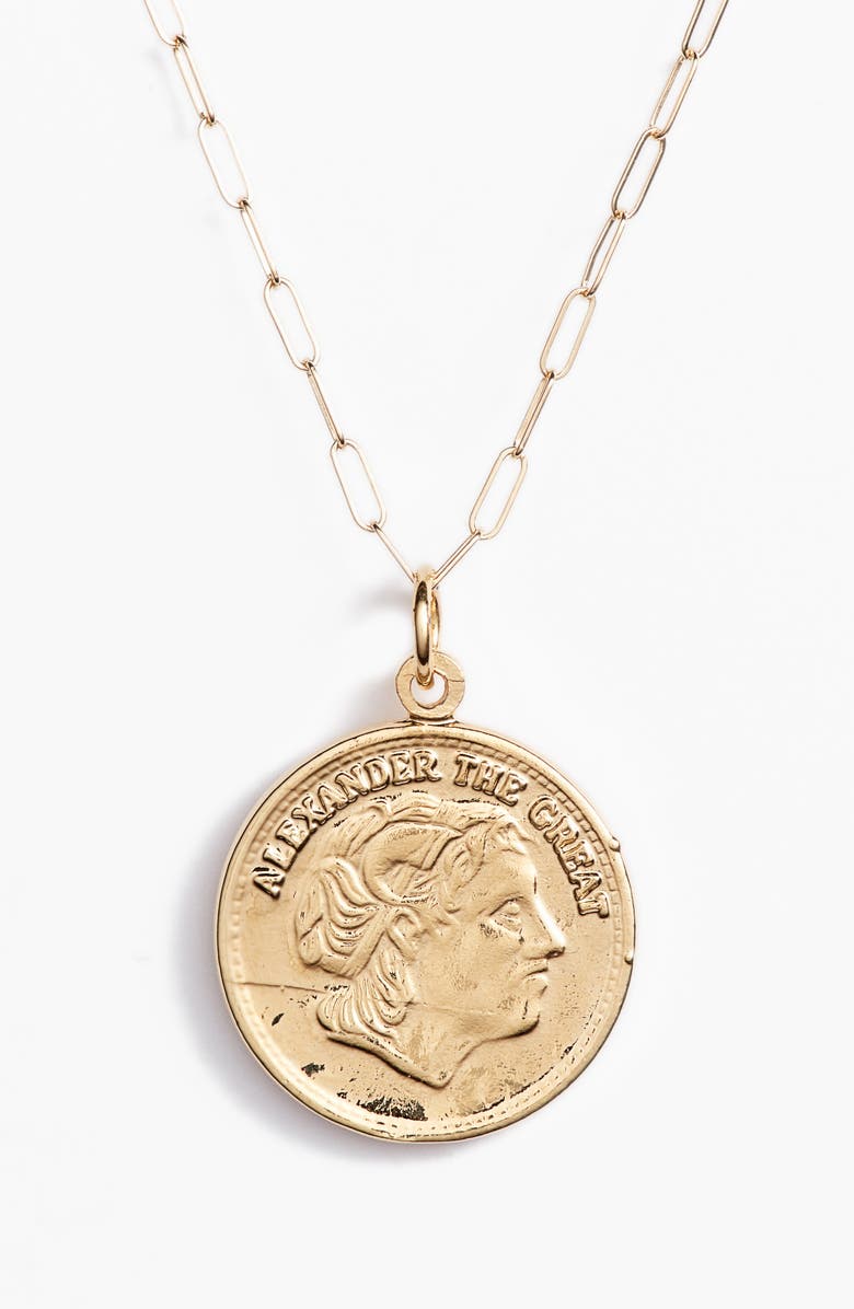 Bracha Alexander Coin Pendant Necklace, Main, color,