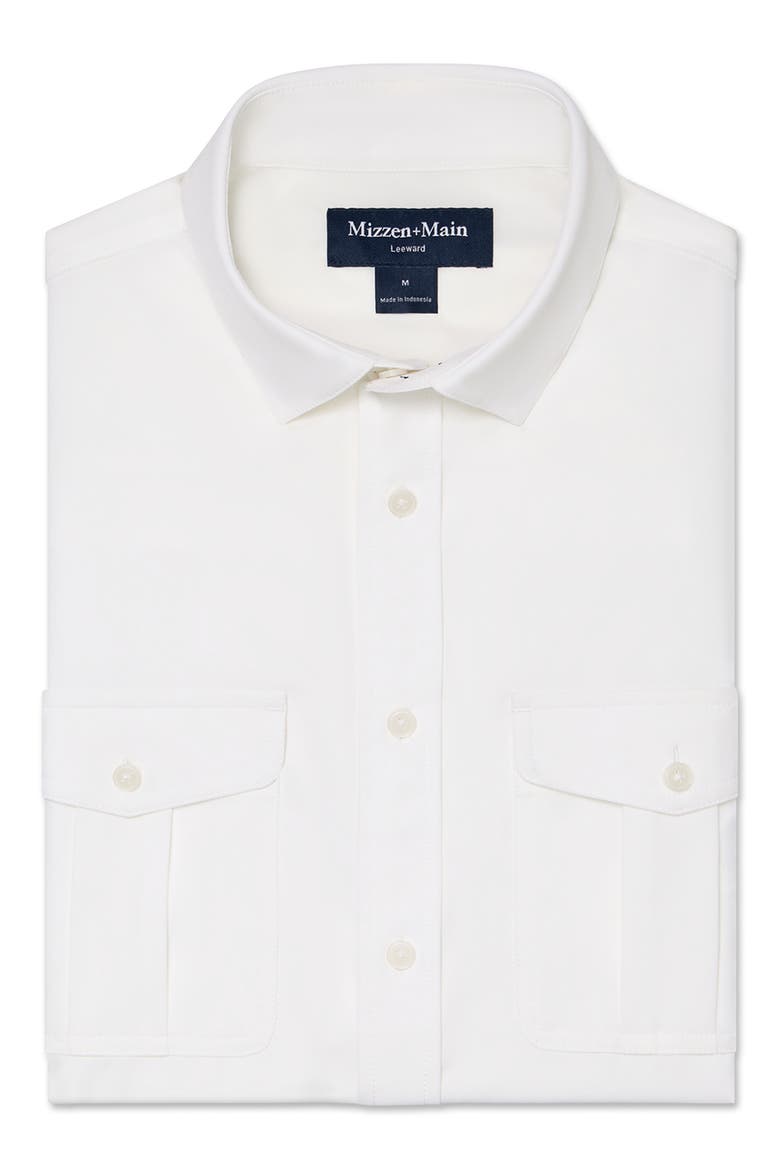 Leeward Tailgate Short Sleeve Performance Button-Up Shirt, Alternate, color, WHITE