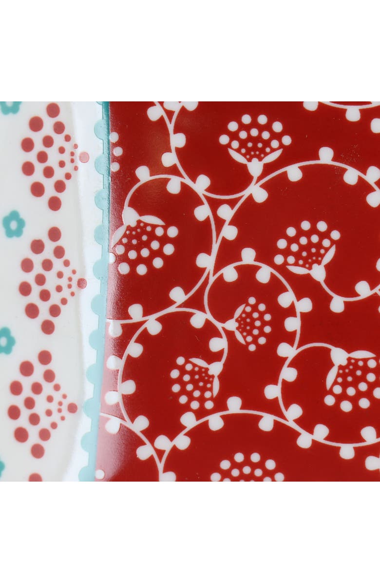 Gibson Village Vines 13.5 Inch Ceramic Rectangular 3 Section Tray, Alternate, color, Multi