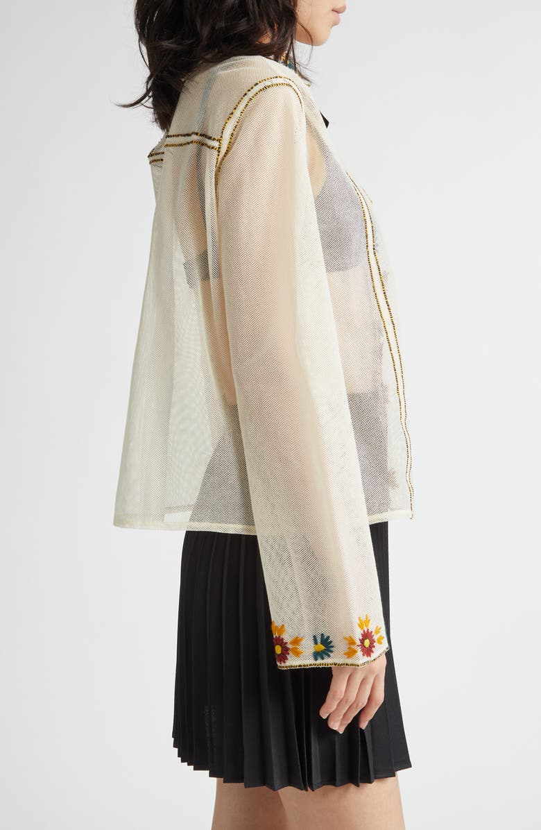 Bode Candyfloss Cotton Blouse, Alternate, color, White Multi