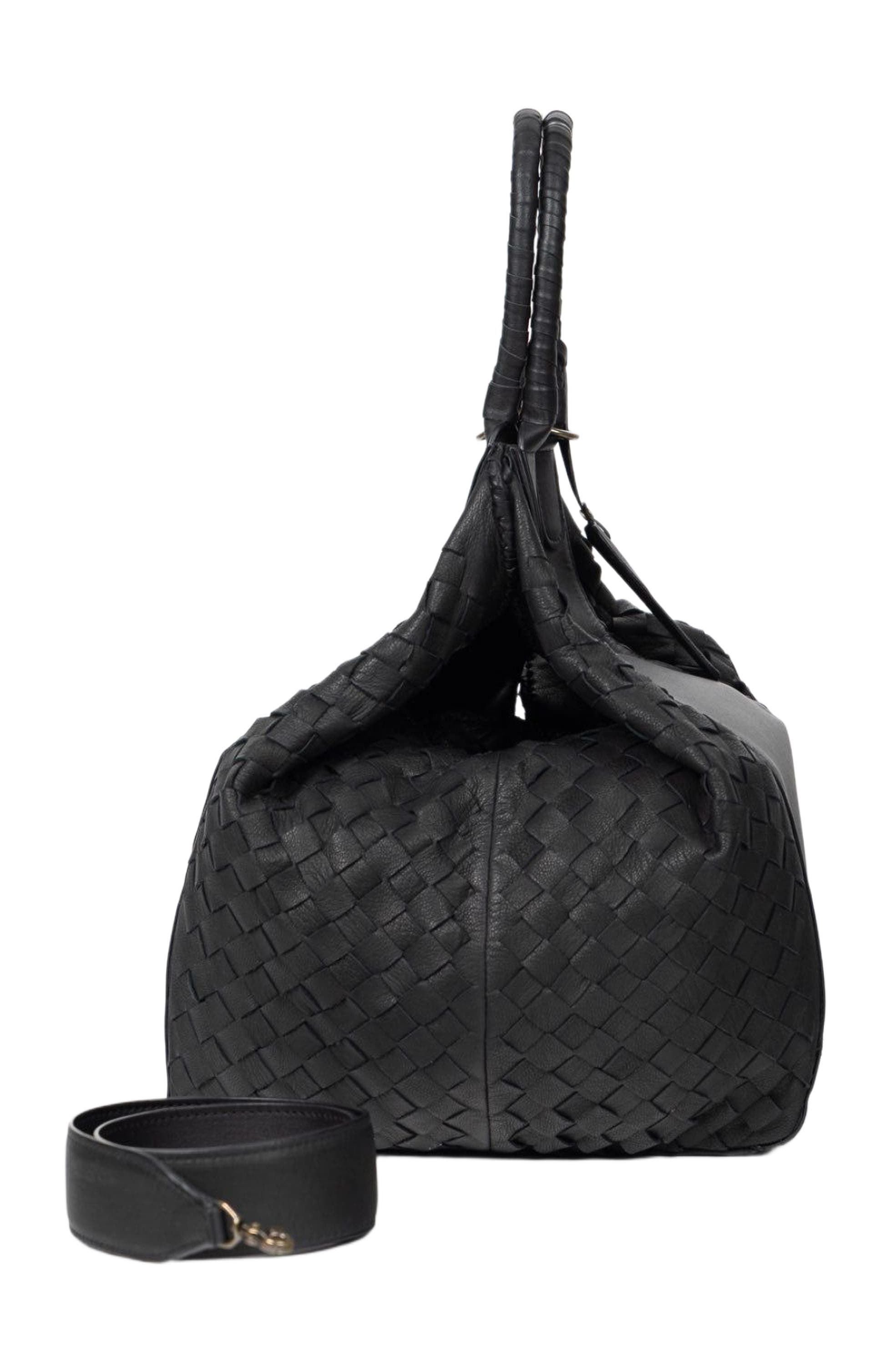 Deux Mains All Day Leather Tote, Alternate, color, Black