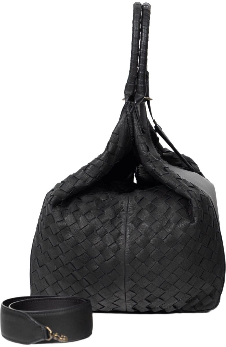 Deux Mains All Day Leather Tote, Alternate, color, Black