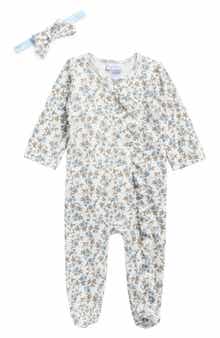 Nicole Miller Ruffle Footie & Headband Set