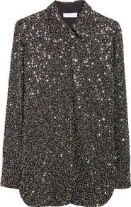 Rabanne Embellished Crepe Button-Down Shirt