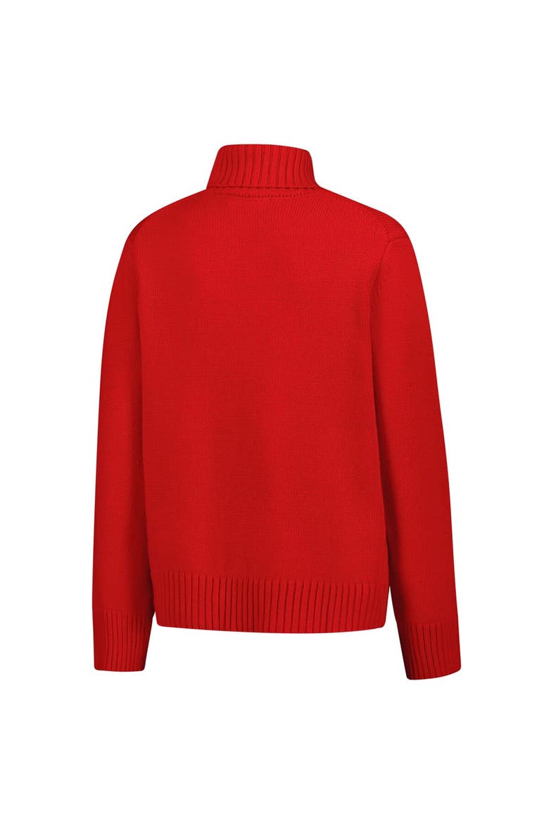 Women's Gameday Social Red Wisconsin Badgers Chenille Turtleneck Sweater, Alternate, color, Red