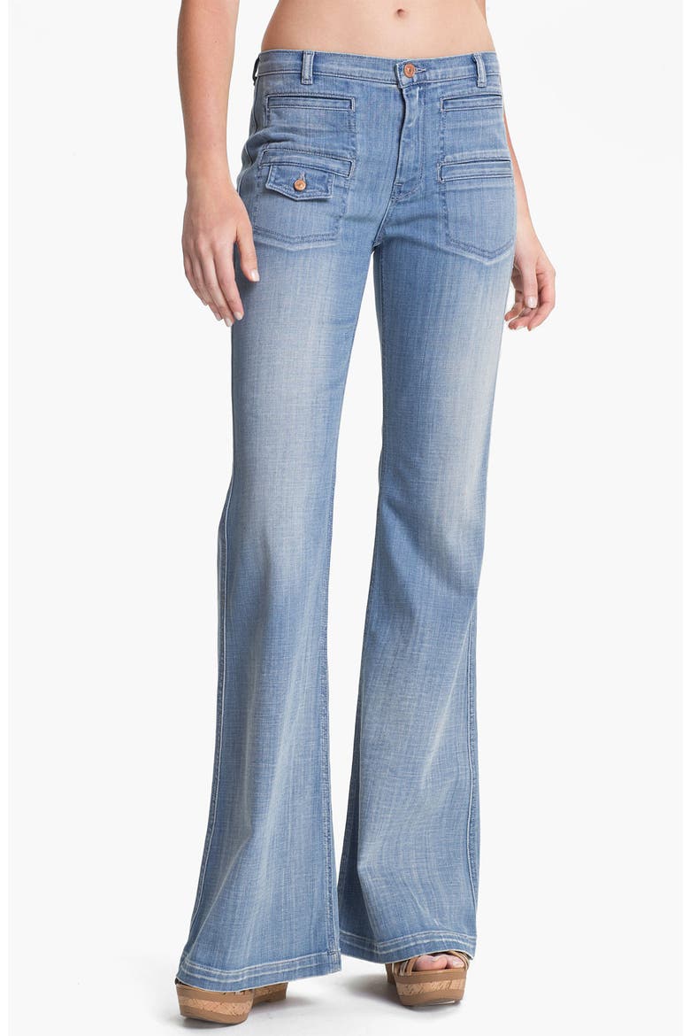 7 For All Mankind® 'Georgia' Wide Leg Stretch Jeans, Main, color, AUTHENTIC LIGHT