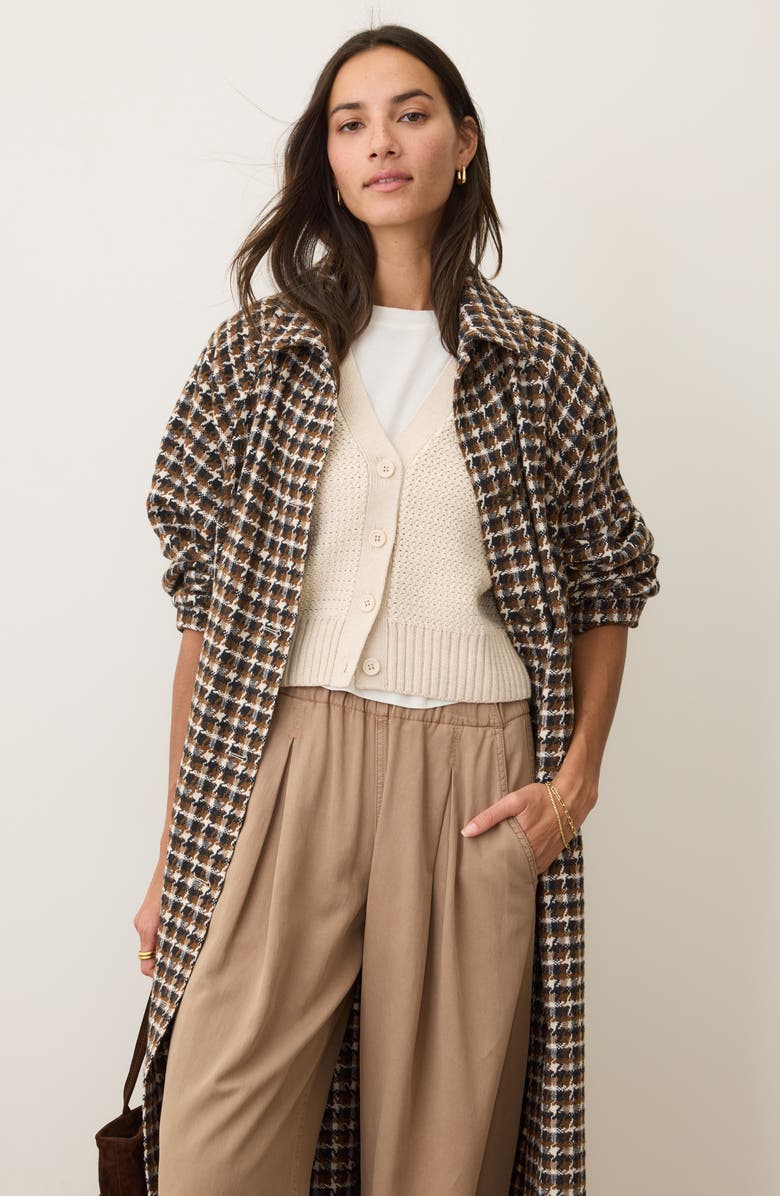 Marine Layer Hayes Houndstooth Trench Coat, Alternate, color, Neutral Herringbone