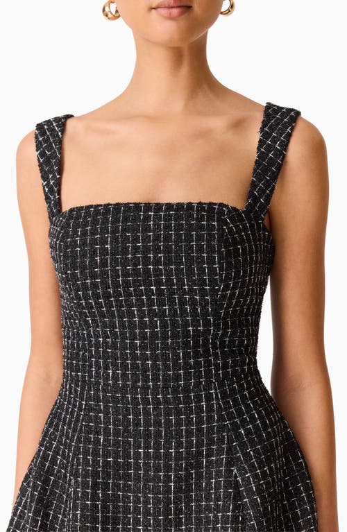 Elliatt Galadirel Check Tweed Minidress In Black