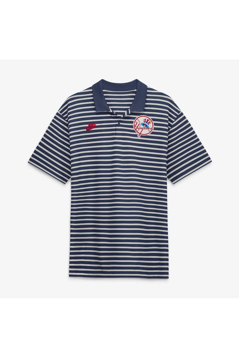 Men's Nike  Navy New York Yankees Cooperstown Collection Dri-FIT Victory Striped Polo, Alternate, color, Navy