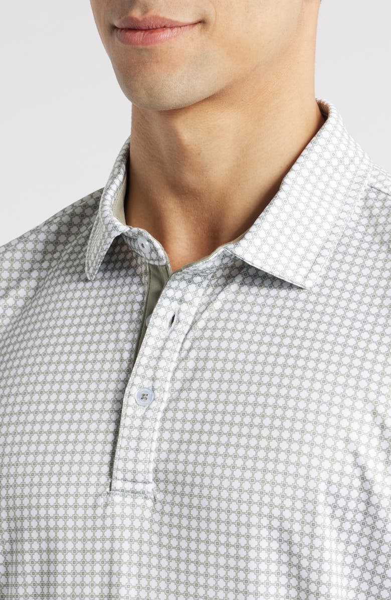 Swannies Tanner Geo Print Performance Golf Polo, Alternate, color, Olive