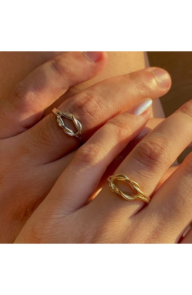 Spero London Knot Sterling Silver Adjustable Ring, Alternate, color, Silver