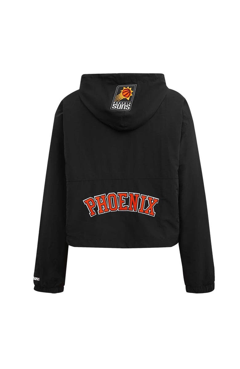 PRO STANDARD Women's Pro Standard Black Phoenix Suns Classic Wind Woven Cropped Half-Zip Jacket, Alternate, color, Black