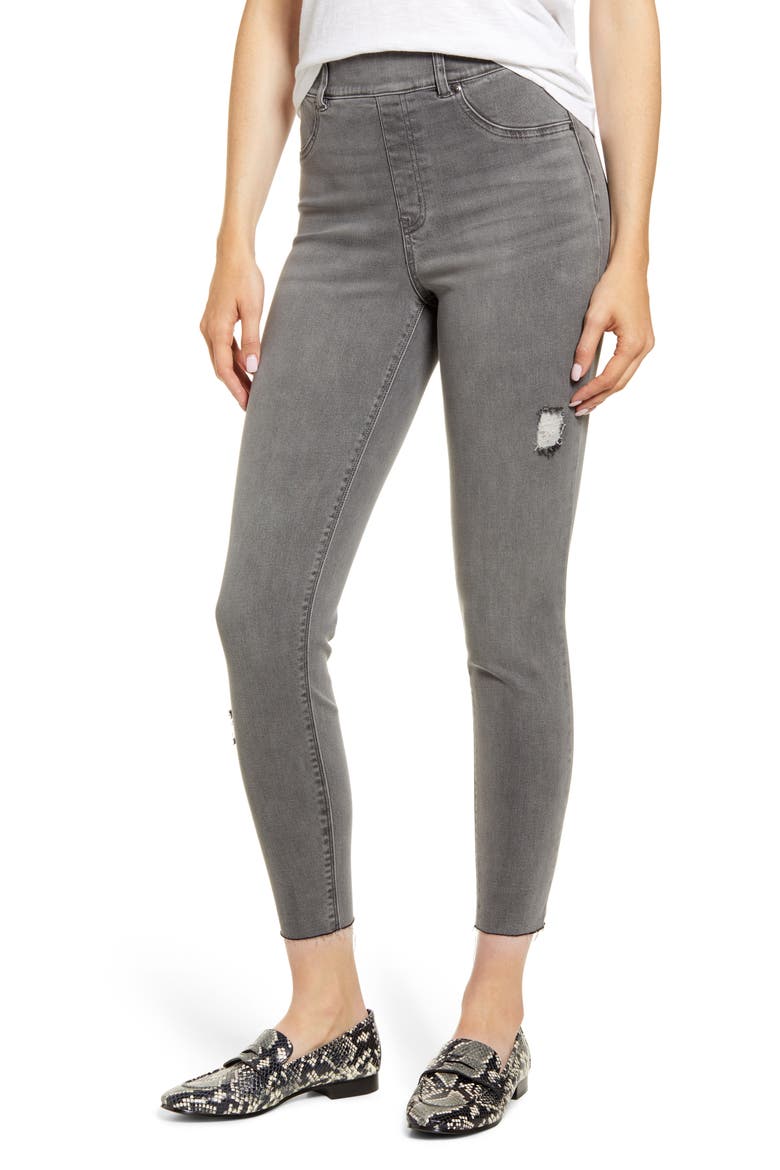 Distressed Ankle Skinny Jeans, Main, color, VINTAGE GREY