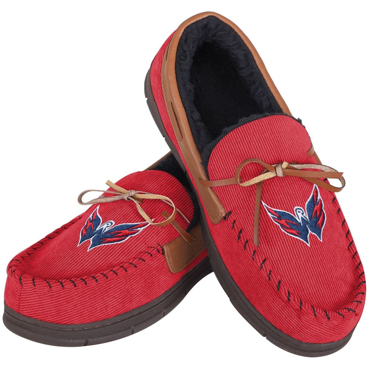 FOCO Men's FOCO Washington Capitals Corduroy Moccasin Slippers, Alternate, color, 