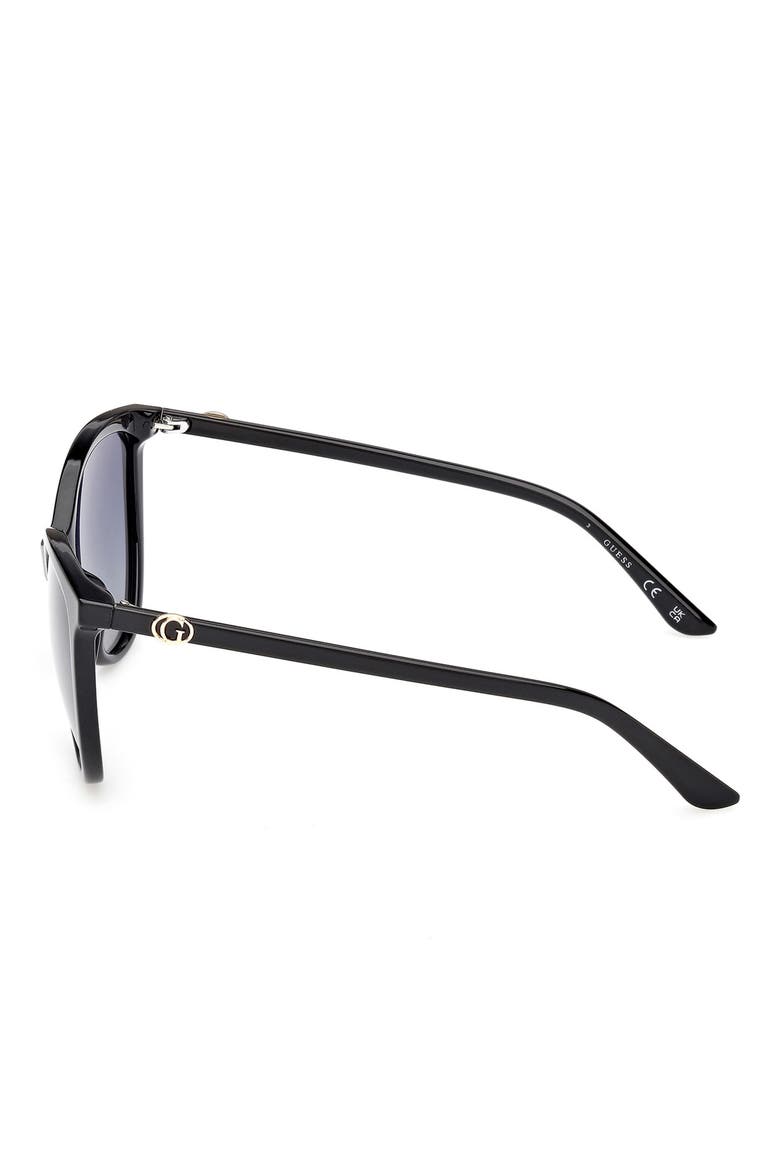Cat Eye Sunglasses, Alternate, color, SHINY BLACK / SMOKE POLARIZED