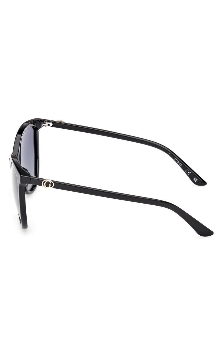 GUESS Cat Eye Sunglasses, Alternate, color, Shiny Black / Smoke Polarized
