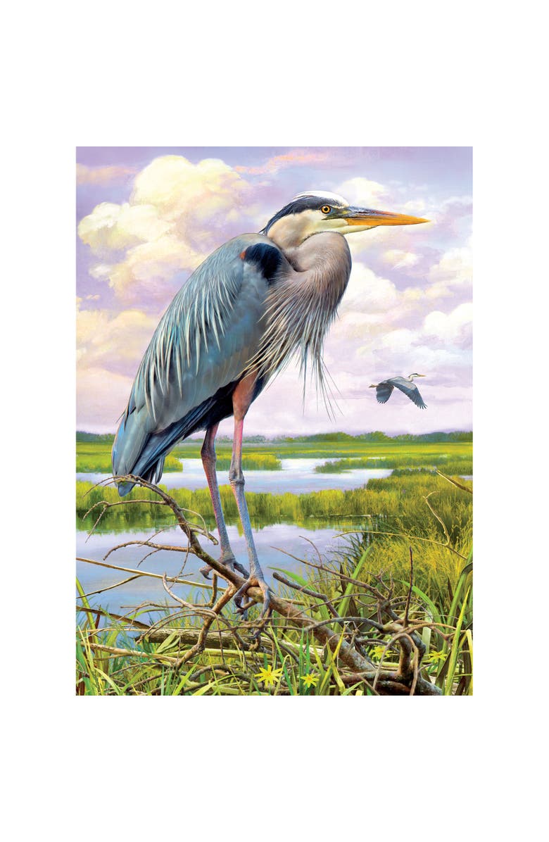 Cobble Hill Heron 1000 Piece Puzzle Heron with Reference Poster, Alternate, color, Multicolored