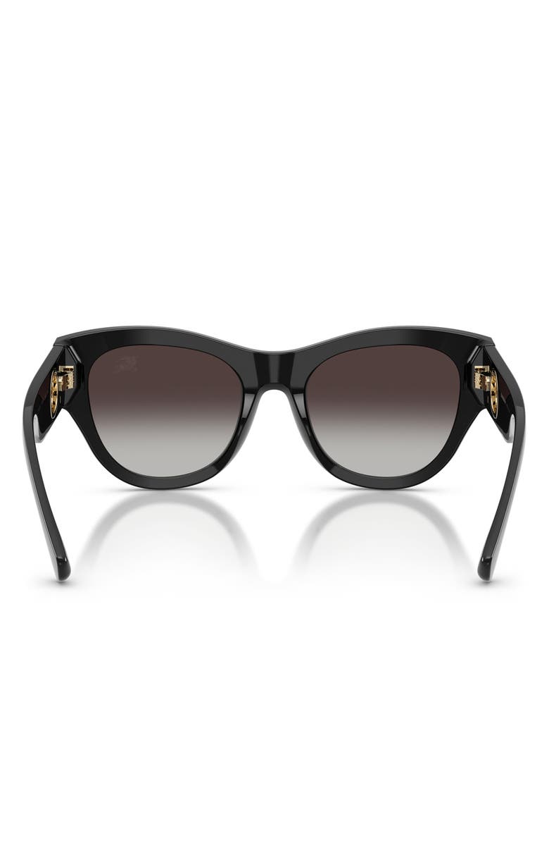 Burberry 52mm Round Sunglasses, Alternate, color, Black / Grey Gradient