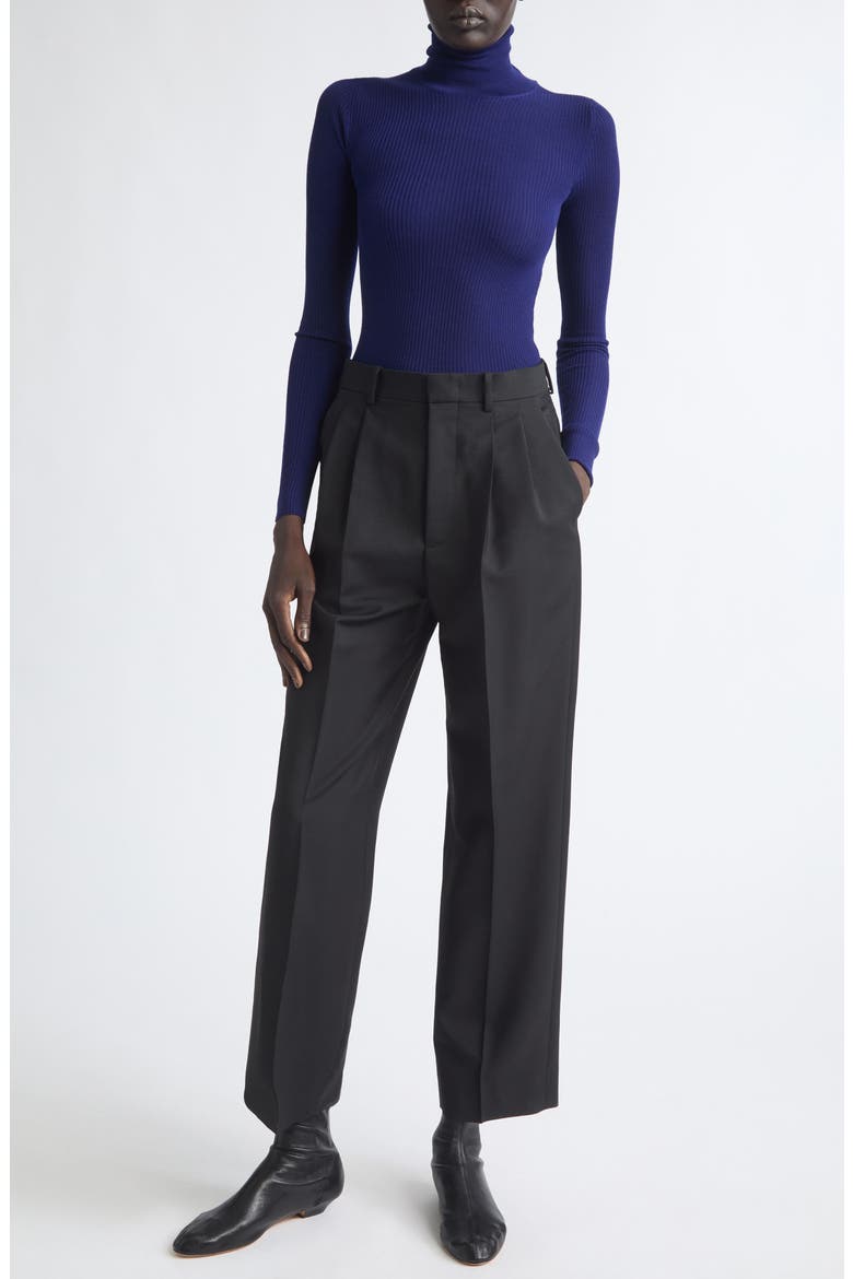 Relaxed Straight Leg Trousers, Alternate, color, BLACK