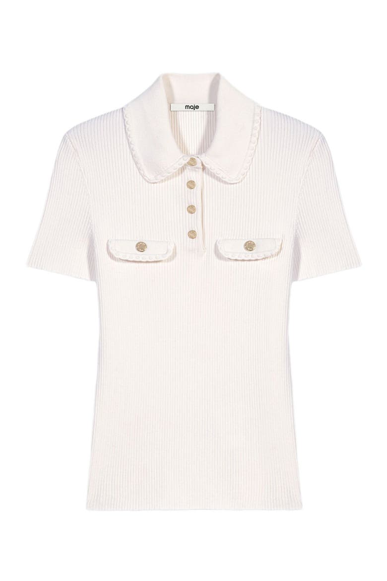 Short-sleeved polo with pockets, Alternate, color, Ecru