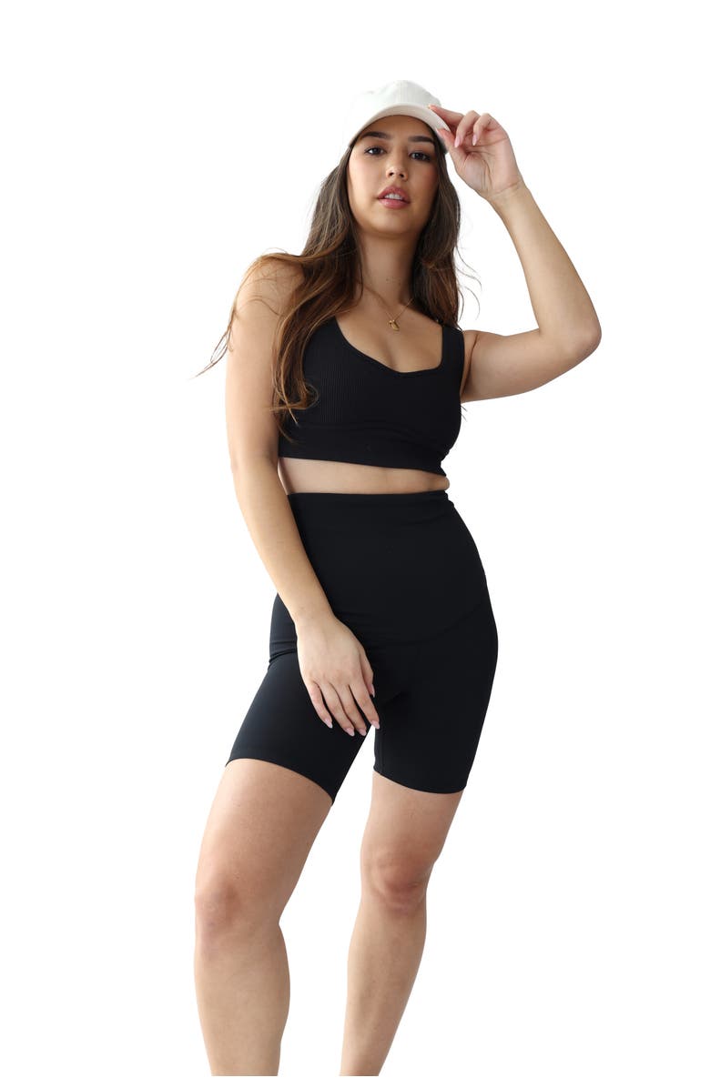 Ingrid & Isabel Postpartum Bike Short, Main, color, Black