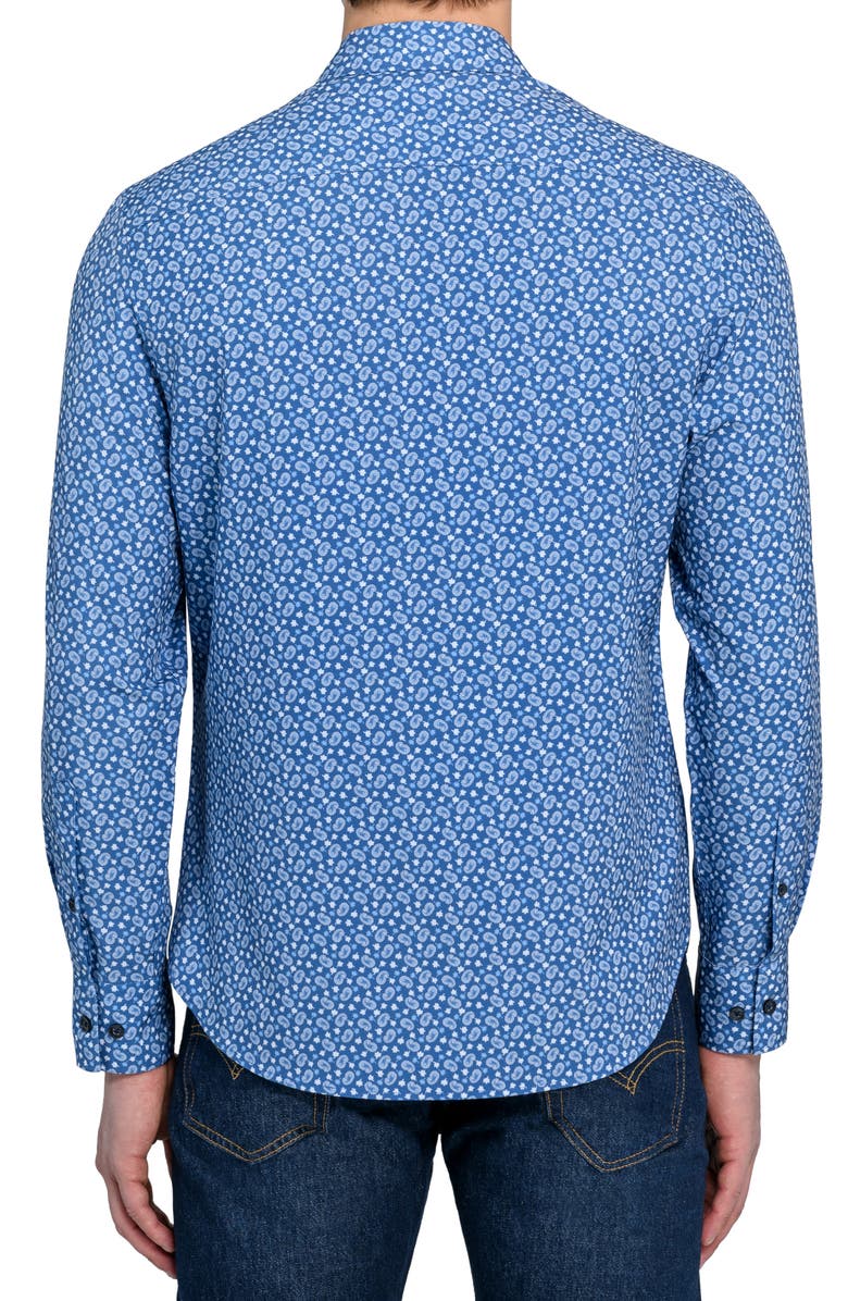 CONSTRUCT Paisley Print Stretch Dress Shirt, Alternate, color, Dusty Blue