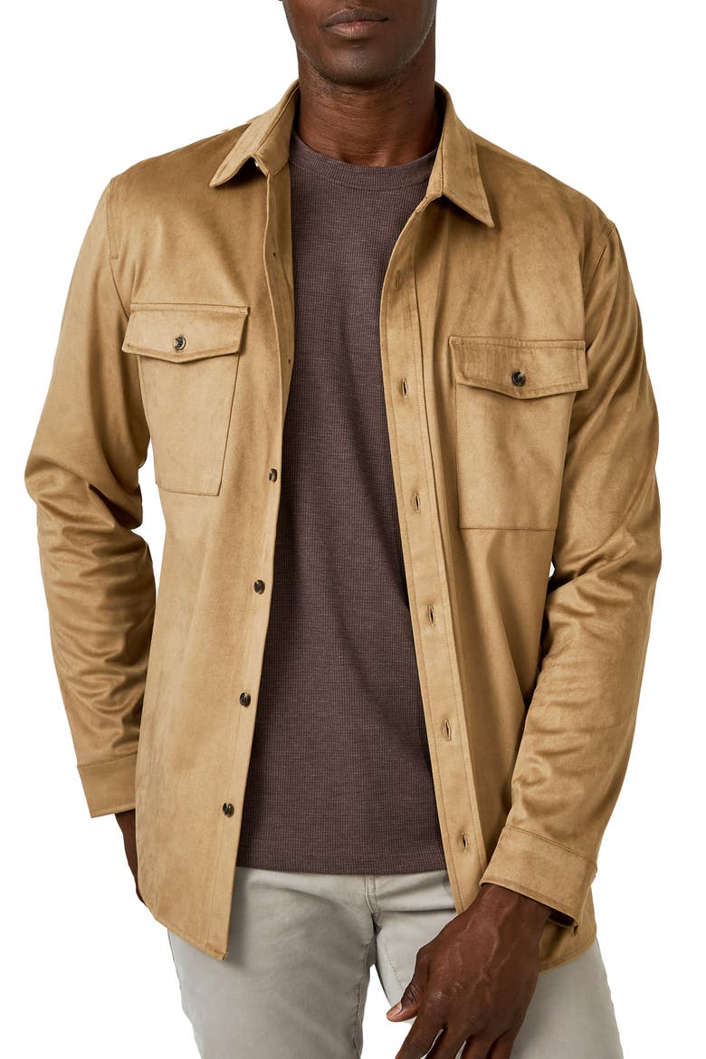 Country Road Faux Suede Shirt Jacket, Main, color, OAT