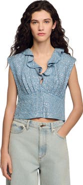 SANDRO Sequin top