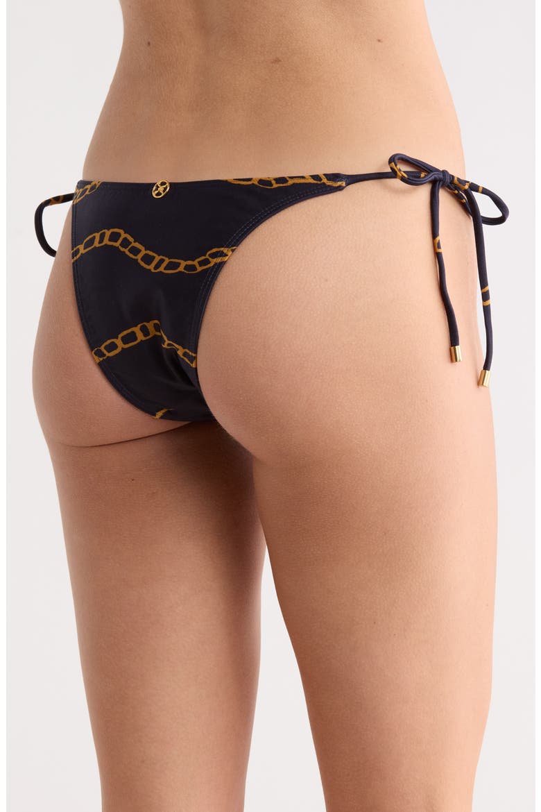 Nautique Side Tie Brazilian Bikini Bottoms, Alternate, color, NAVY